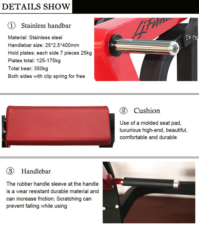 Pneumatic Plate Loaded Equipment , Body Fitness Biceps Curl Machine